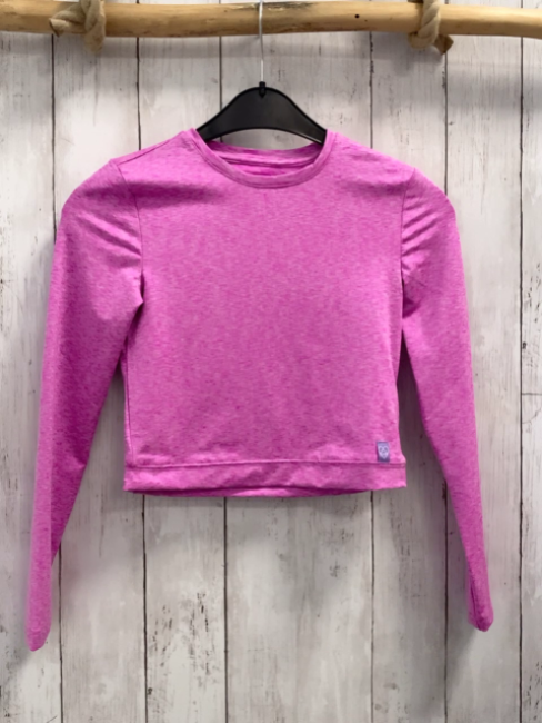 Sinsay  Sportshirt lang  Gr. 140  pink hellgrau meliert