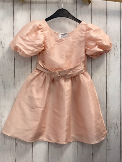 Sinsay Kleid  Gr. 128  lachs Puffärmel Gürtelband mit Schleife 