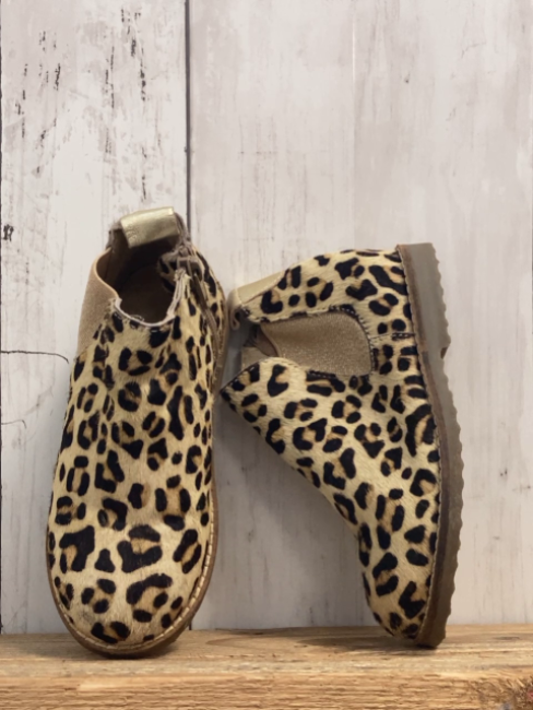 Mini Boden  Boots  Gr. 26  beige braun dunkelbraun leoprint mit Fell 