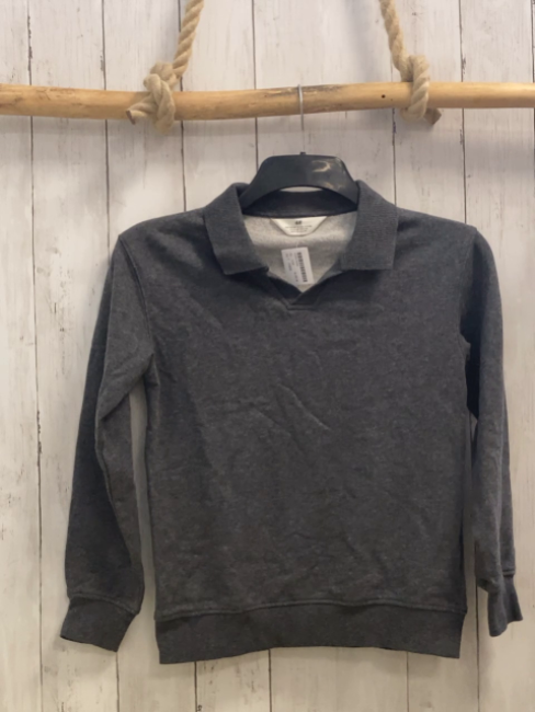 H&M  Pullover  Gr. 134  grau Polokragen