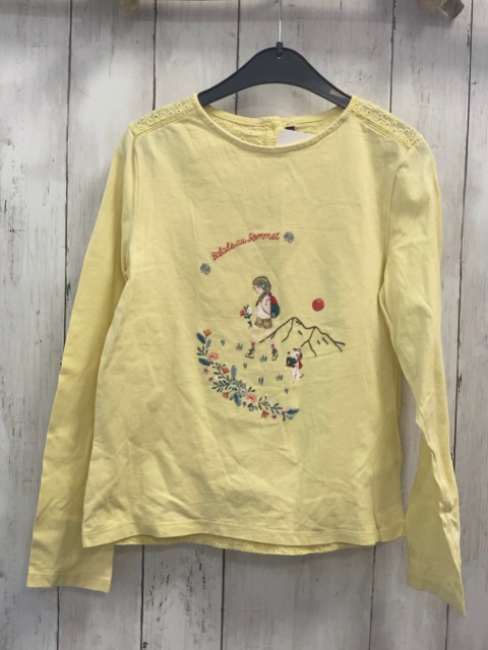 Sergent Major  Langarmshirt  Gr. 140  gelb Wanderer Blumen Lochstickerei 