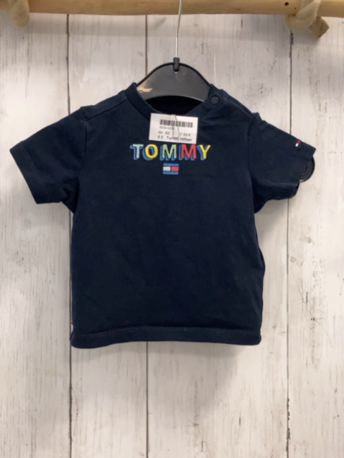 Tommy Hilfiger  T-Shirt  Gr. 62  blau bunte Schrift 