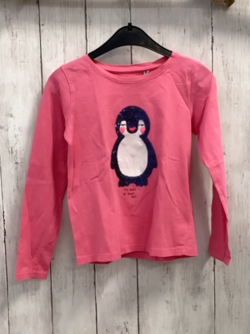 Tom Tailor Langarmshirt Gr. 116  pink Pailettenschmetterling