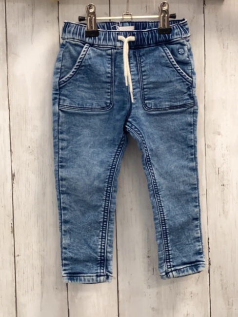 Noppies  Hose  Gr. 80  blau Jeans Gummizugbund mit weißer Kordel