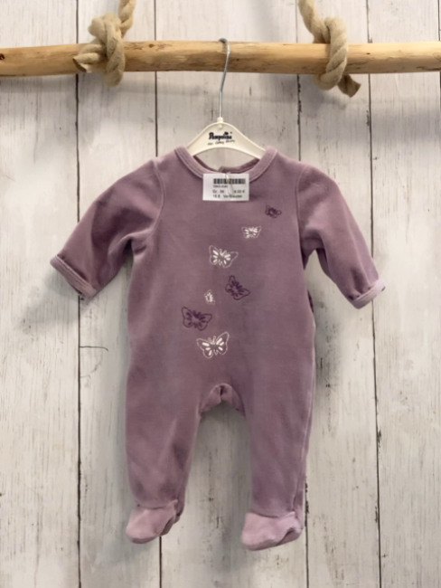 Vertbaudet  Strampler  Gr. 56  lavenel Schmetterlinge Nicky 