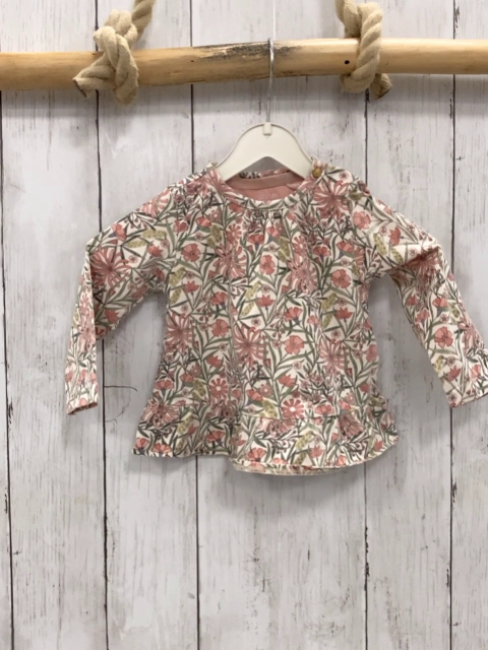 Noppies  Langarmshirt  Gr. 68  creme Blumen 