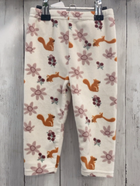  Hose Gr. 80  weiß Fleece Blumen Eichhörnchen