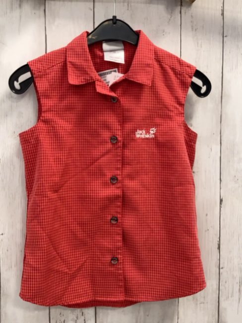 Jack Wolfskin  Sommerbluse  Gr. 140  rot grau gelb kariert 