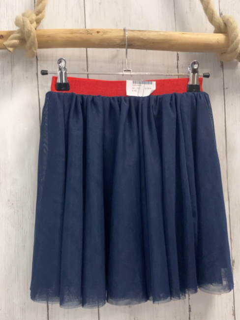  Rock Gr. 122  blau Tüll roter Bund