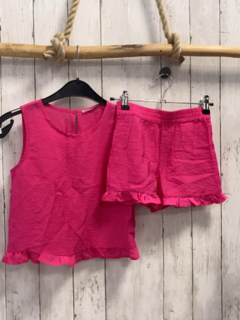 2tlg Only  Sommerbluse + Shorts  Gr. 134  pink 