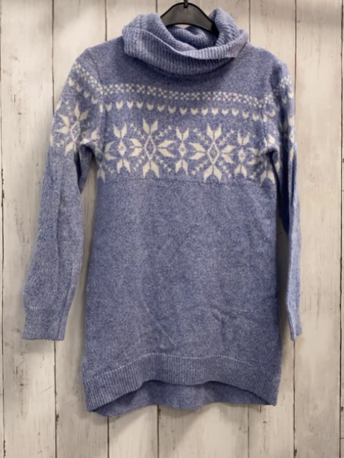 H&M  Longpulli  Gr. 134/140  hellblau Strick Rolli weiße Kristalle 