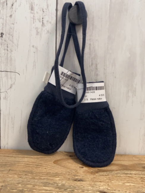 Hess natur  Handschuhe blau Walkstoff 