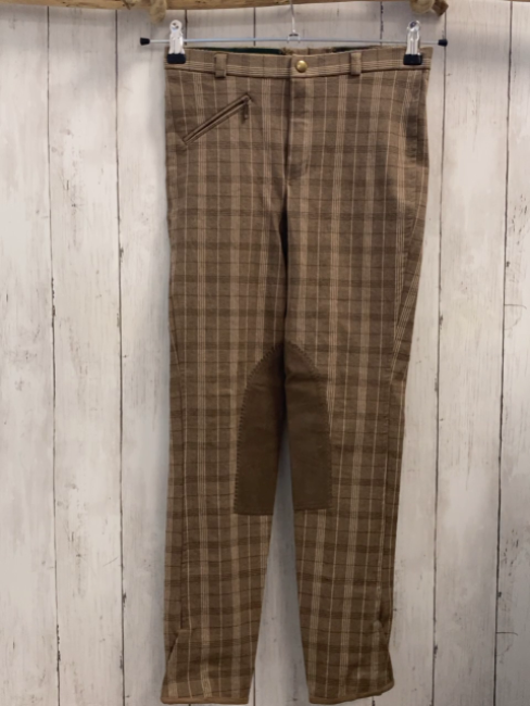 neu Back to Back  Reithose  Gr. 164  braun dunkelbraun beige kariert + braun 