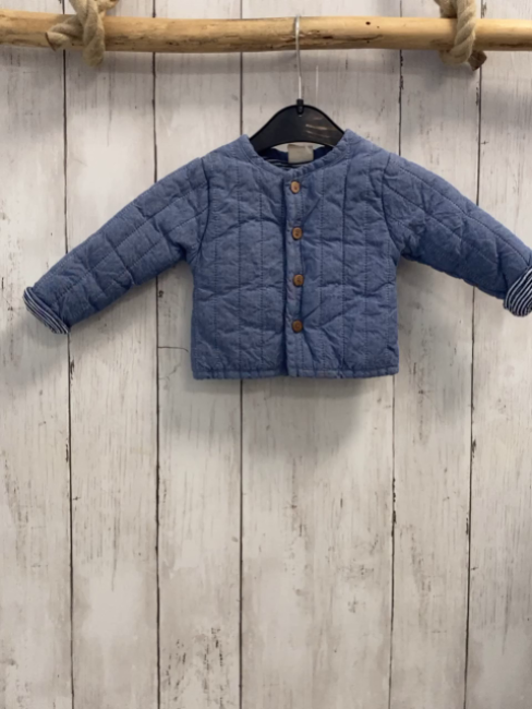 Alana  Sweatjacke  Gr. 62  blau + blau weißer Streifenbund 