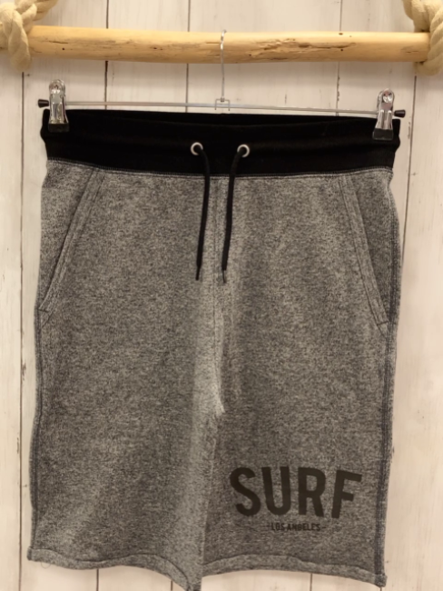 H&M  Shorts  Gr. 164  grau meliert schwarzer Bund mit Kordel dunkelgraue Schrift 