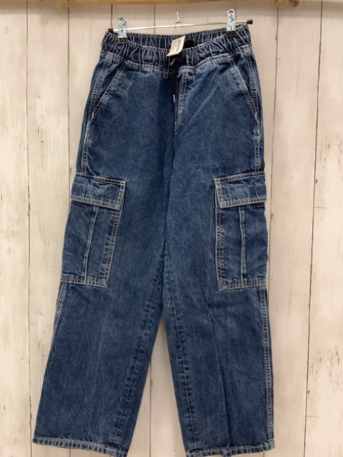 H&M  Hose  Gr. 146  blau Jeans Gummizugbund mit Kordel 