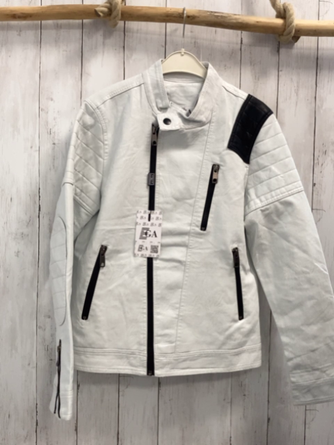 neu Sigillo di Garanzia  Jacke Gr. S  hellgrau schwarzer Bund + Reißverschlüsse 