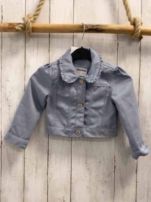   Jacke  Gr. 104 blau/grau perlenknöpfe 