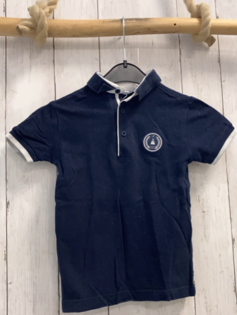 Jacadi  T-Shirt  Gr. 98  blau Polokragen weißer Bund 
