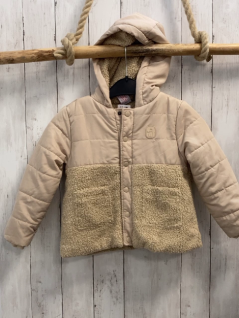 Tahari  Jacke  Gr. 104  beige mit Teddybereichen + -futter 