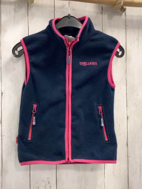 Trollkids  Weste  Gr. 116  blau Fleece pink Bund 