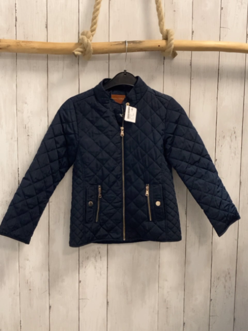 Zara  Jacke  Gr. 122  blau gesteppt goldene Reißverschlüsse 