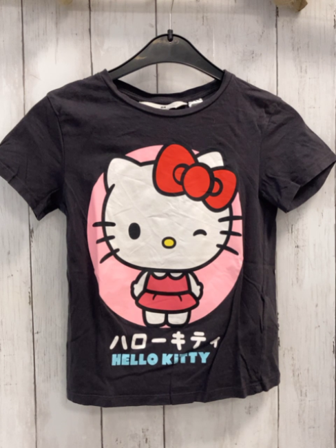 H&M  T-Shirt  Gr. 122/128  grau Hello Kitty 
