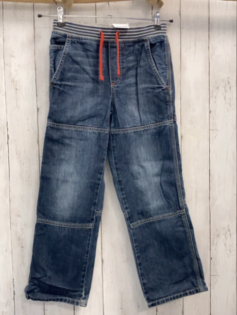 Mini Boden  Hose  Gr. 140  blau Jeans + grau blauer Streifenbund 