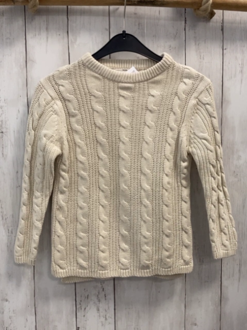Zara  Pullover  Gr. 122  beige Strick Zöpfe 