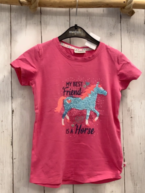 Salt & Pepper  T-Shirt  Gr. 104  pink Pailettenpferd Schrift 