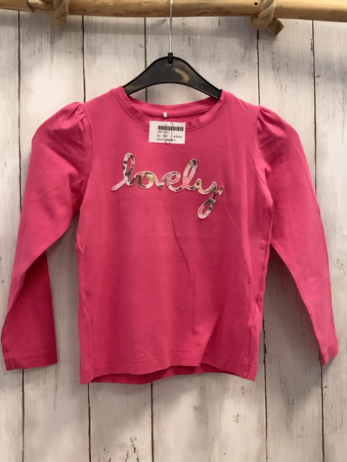 Name it  Langarmshirt  Gr. 110  pink bunte Schrift 