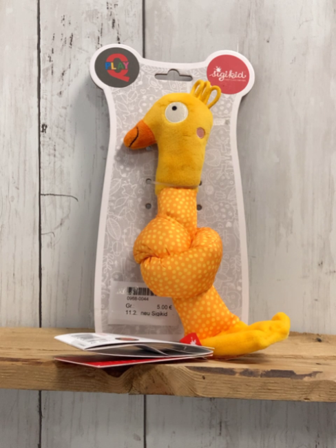 neu Sigikid  Plüschspielzeug  gelb orange Tier mit Knoten 