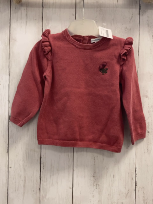 Vertbaudet  Pullover  Gr. 74 himbeere Strick Rüschen 