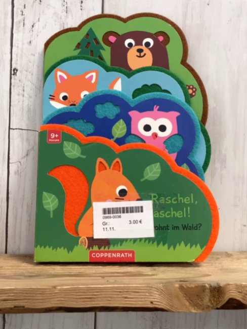   Pappbuch Raschel, raschel, Wer wohnt im Wald 