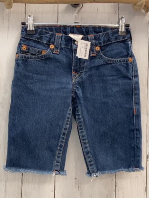 True Religion  Shorts  Gr. 116  blau Jeans Frausnesaum Bund verstellbar 