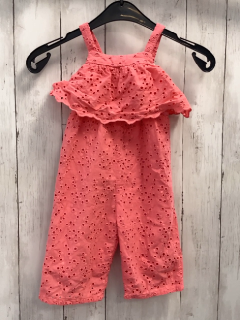 Zara  Jumpsuit  Gr. 80  hellrot Lochstickerei 