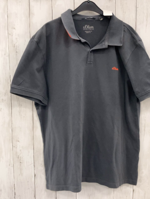 S´Oliver  XL Poloshirt  grau orange Schrift 