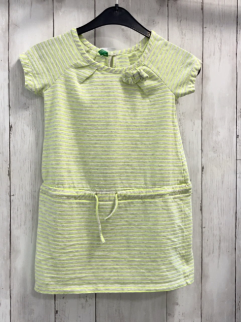 Benetton  Kleid  Gr. 98  hellgrün hellgraue Streifen 