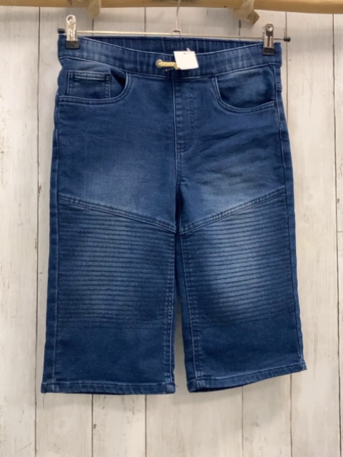 YFK Shorts  Gr. 152  blau Jeans Rippen gelb weiße Kordel