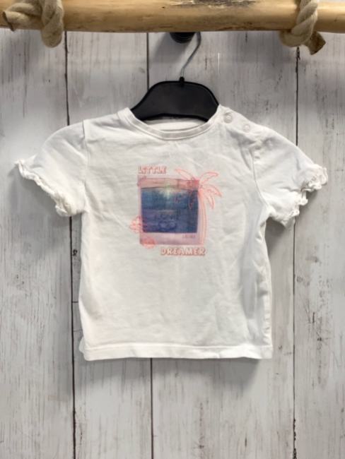 S´Oliver  T-Shirt  Gr. 68  weiß Bild orange Palme + Blüten