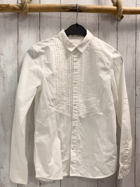 H&M Bluse Gr. 152  weiß Falten