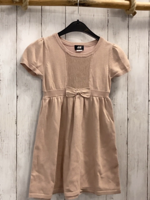 H&M Kleid Gr. 110  altrosa Glitzer Strick