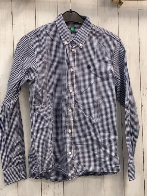 Benetton  Hemd  Gr. 158  blau weiß kariert 