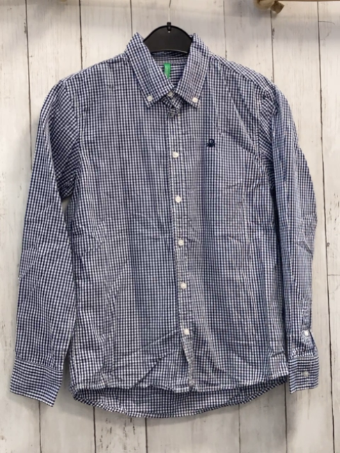 Benetton  Hemd  Gr. 158  blau weiß kariert 