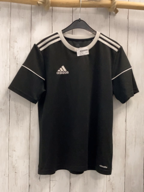 Adidas  Sportshirt  Gr. 164  schwarz weiße Streifen Bund Schrift + Label
