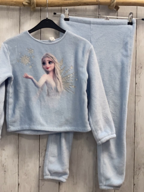2tlg H&M  Pullover + Leggings  Gr. 122/128  hellblau Plüsch Elsa 