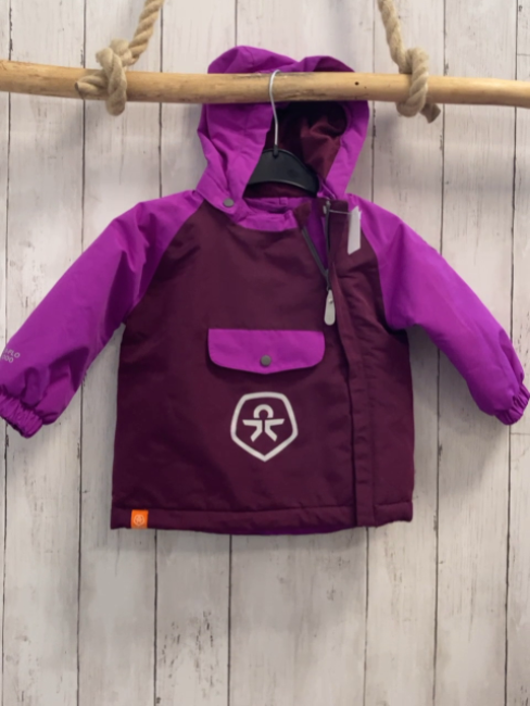 Color Kids  Winterjacke  Gr. 86  weinrot pink Kapuze silber Label