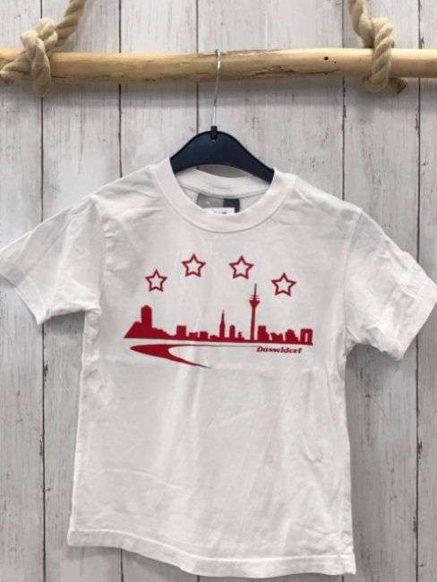 Promodoro  T-Shirt  Gr. 104  weiß rote Skyline Düsseldorf 
