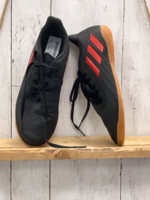 Adidas  Schuhe  Gr. 38 1/3   schwarz + rote Streifen 