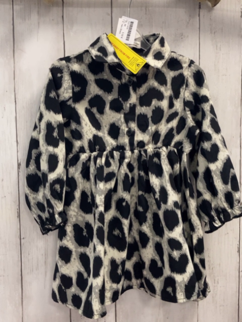 neu Shein  Kleid  Gr. 86  weiß grau schwarz Leoprint